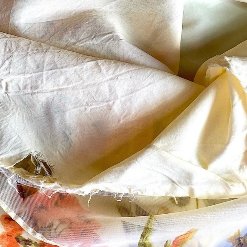 #D2 Vintage 70's Floral Organza Maxi Dress - Picture 7 of 7